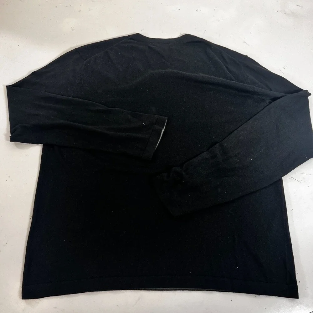Banana Republic Black V Neck Long Sleeve‎ Cashmere Sweater Silk Cotton L